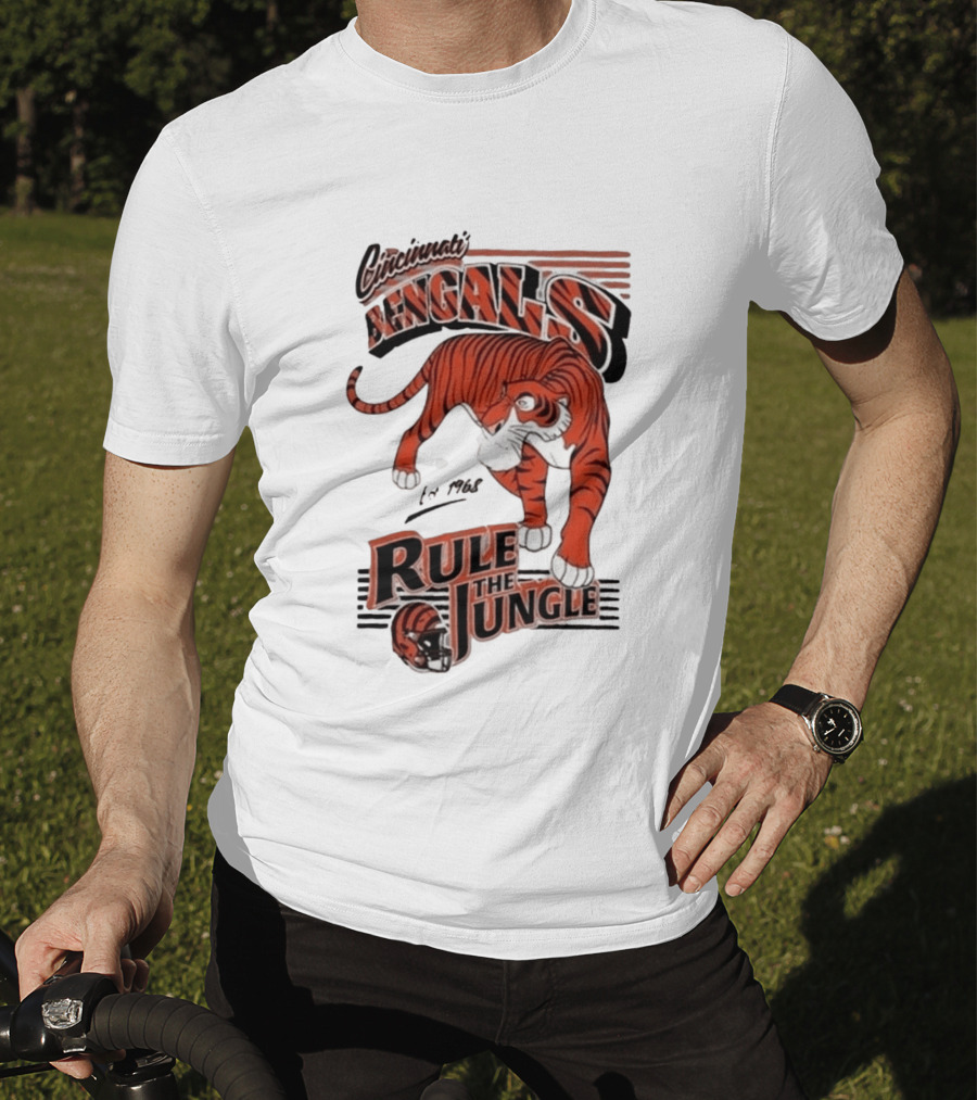 Cincinnati Bengals Rule The Jungle Tiger Graphic NFL Fan T-Shirt