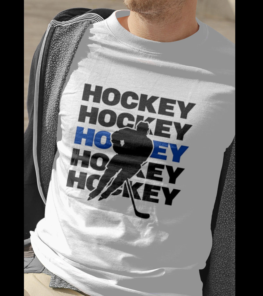 Hockey Player Action Stance Repeated T-Shirt