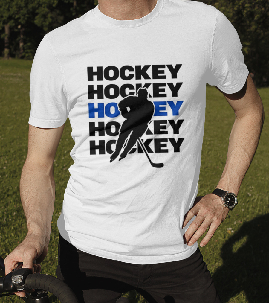 Hockey Player Action Stance Repeated T-Shirt
