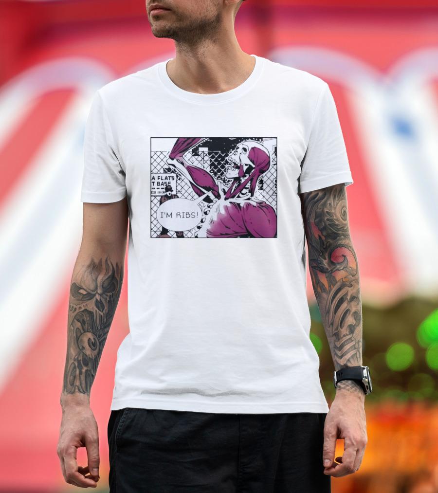 I'm Ribs Comic Panel Skeleton Pop Art Muscular Anatomy T-Shirt