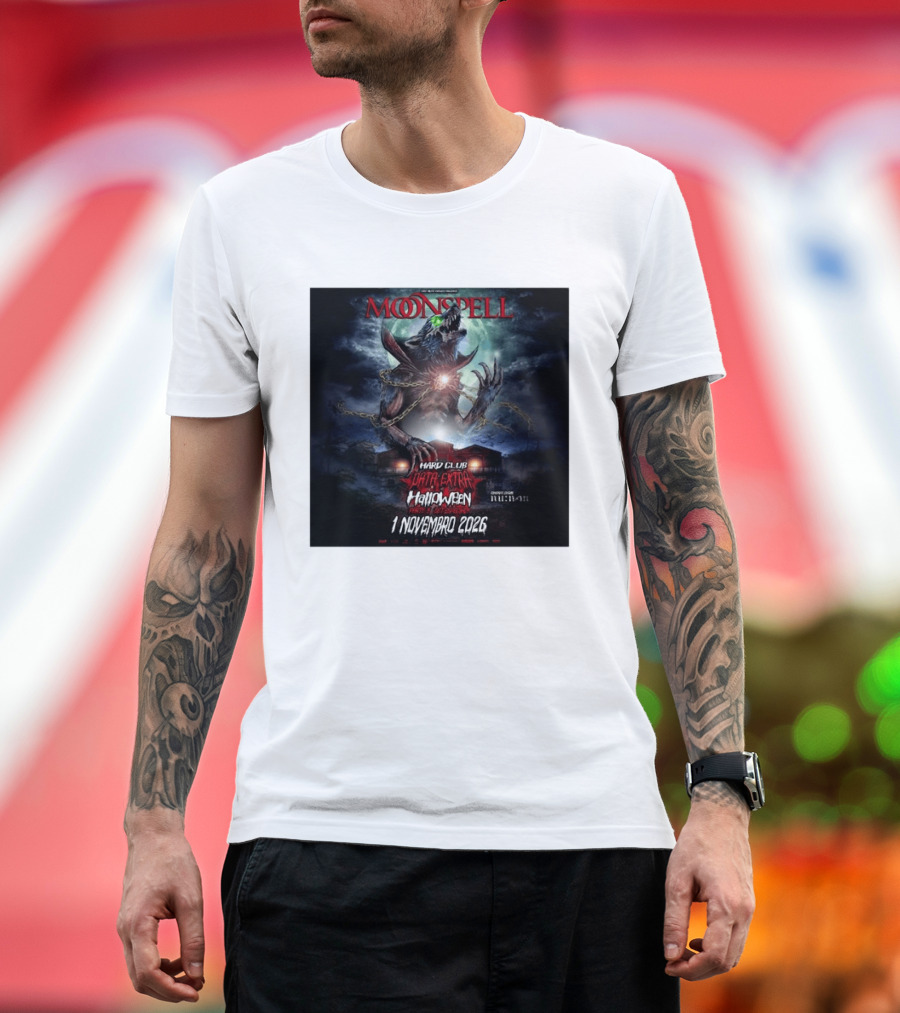 Moonspell Hard Club Data Extra 1 Novembro 2026 Halloween Concerto Especial Porto T-Shirt