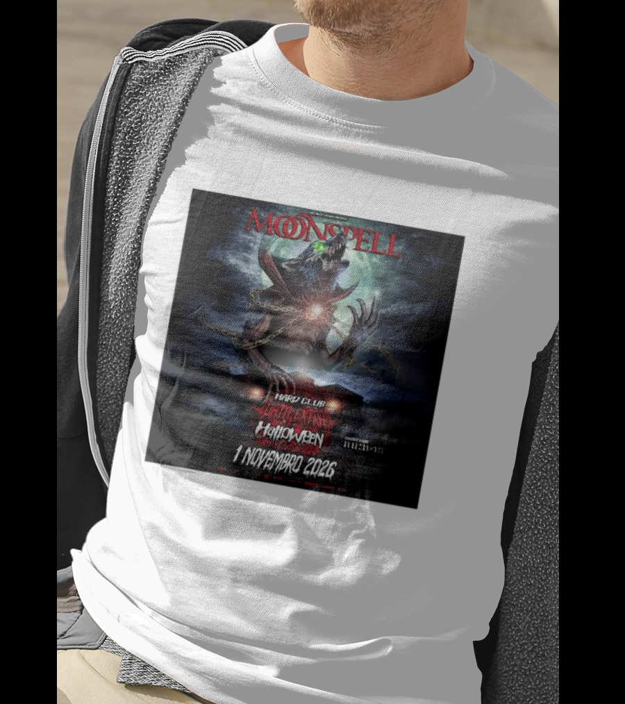 Moonspell Hard Club Data Extra 1 Novembro 2026 Halloween Concerto Especial Porto T-Shirt