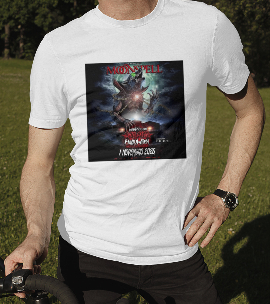 Moonspell Hard Club Data Extra 1 Novembro 2026 Halloween Concerto Especial Porto T-Shirt
