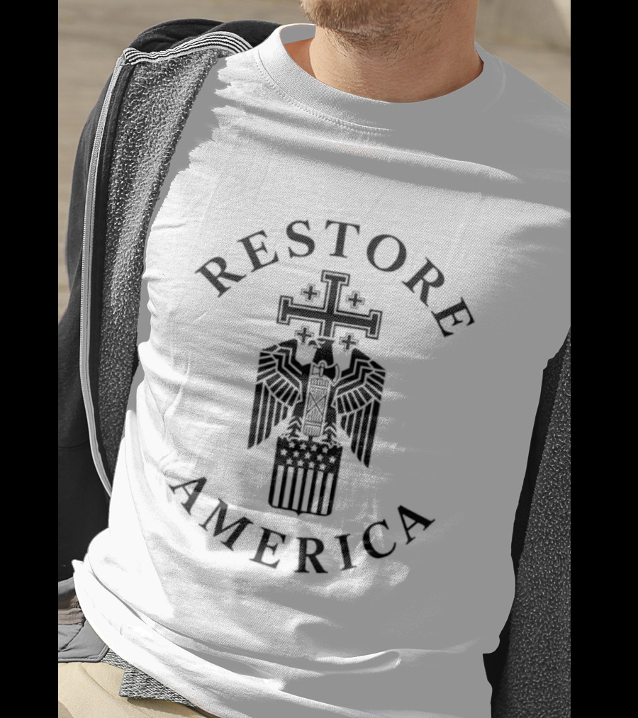 Restore America Eagle Cross Symbol Patriotic T-Shirt