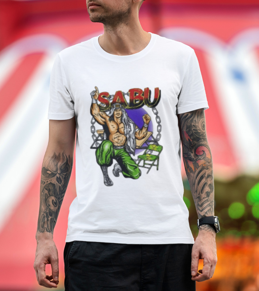 Beyondhumanmerch The Great Sabu Wrestling Character Chains And Table T-Shirt