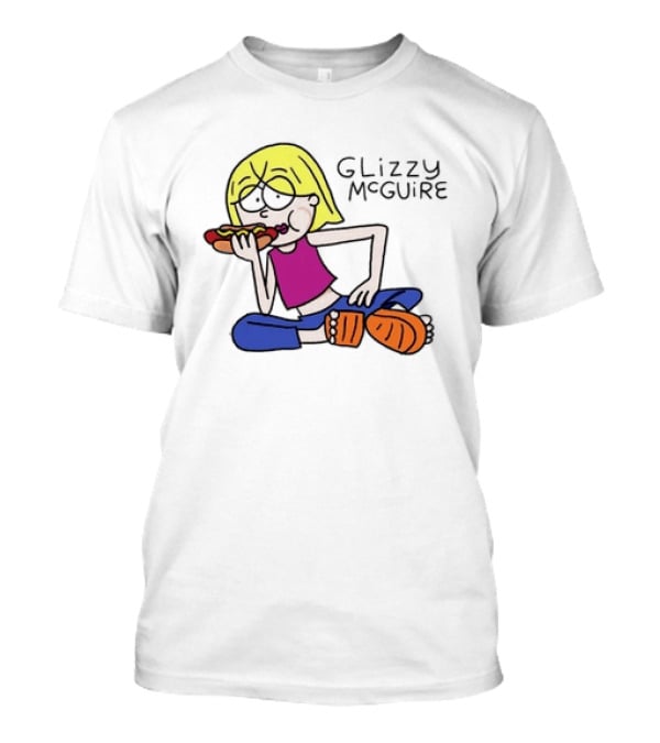 Glizzy McGuire Cartoon Character Eating Hot Dog T-Shirt