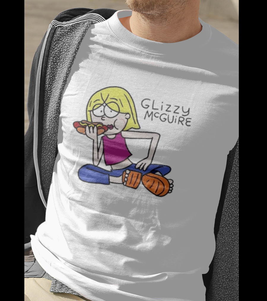 Glizzy McGuire Cartoon Character Eating Hot Dog T-Shirt