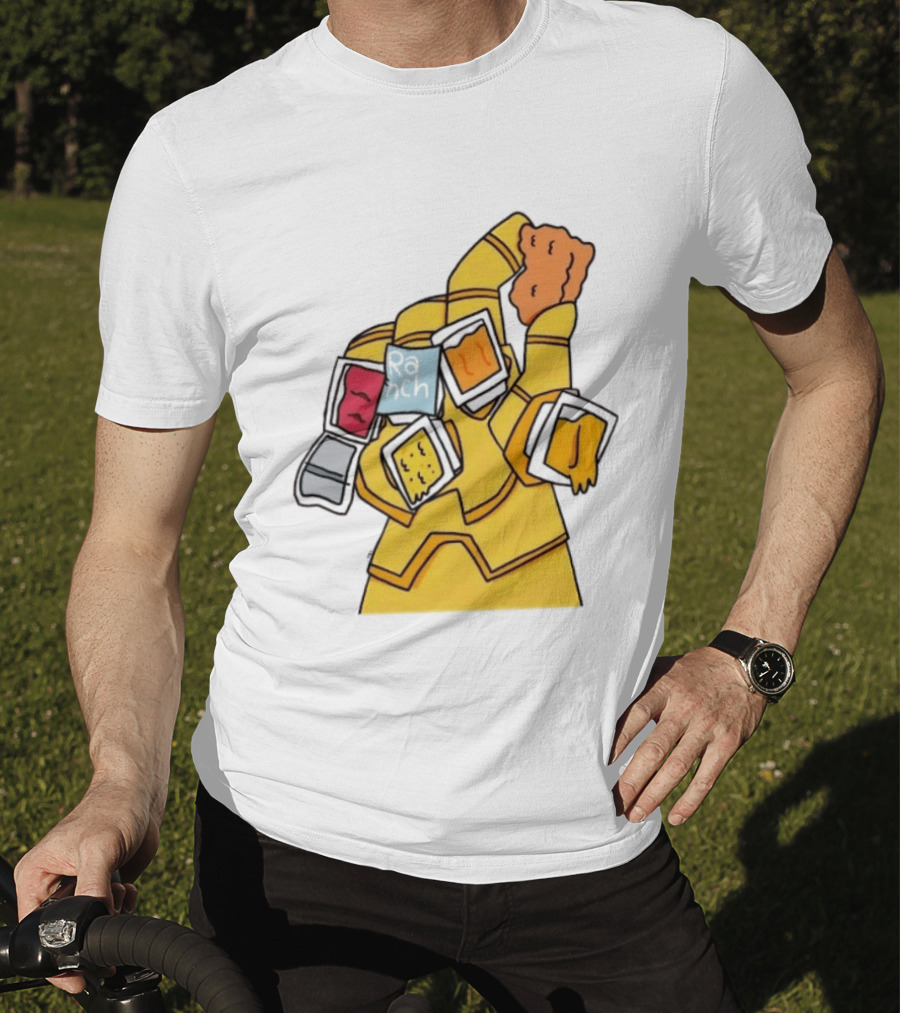 Infinity Gauntlet With Chicken Nugget And Sauce Containers Meme T-Shirt