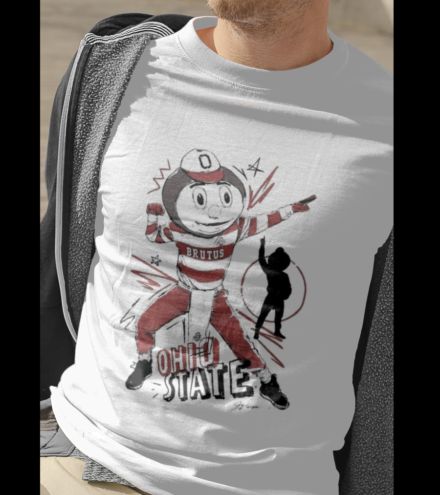 Ohio State Brutus Buckeye Flexing T-Shirt
