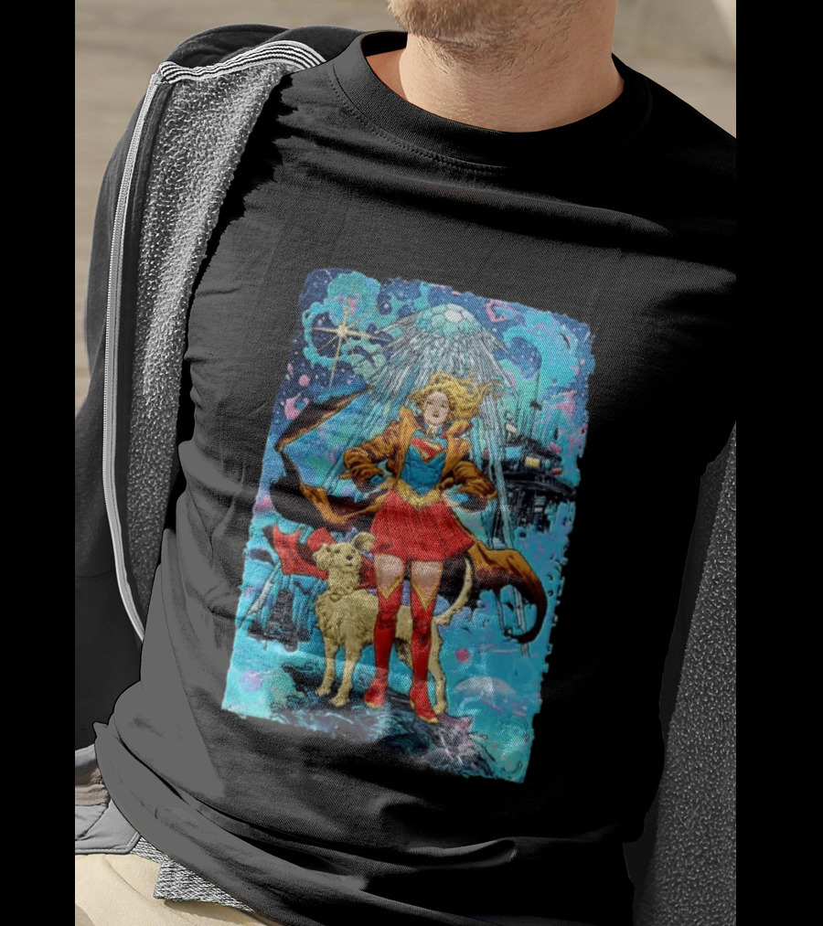Supergirl And Krypto DC Comics Sci Fi City Adventure T-Shirt