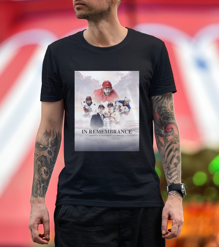 In Remembrance Johnny & Matthew Gaudreau Hockey Tribute With Boston And USA Jerseys T-Shirt