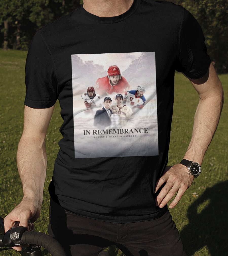 In Remembrance Johnny & Matthew Gaudreau Hockey Tribute With Boston And USA Jerseys T-Shirt