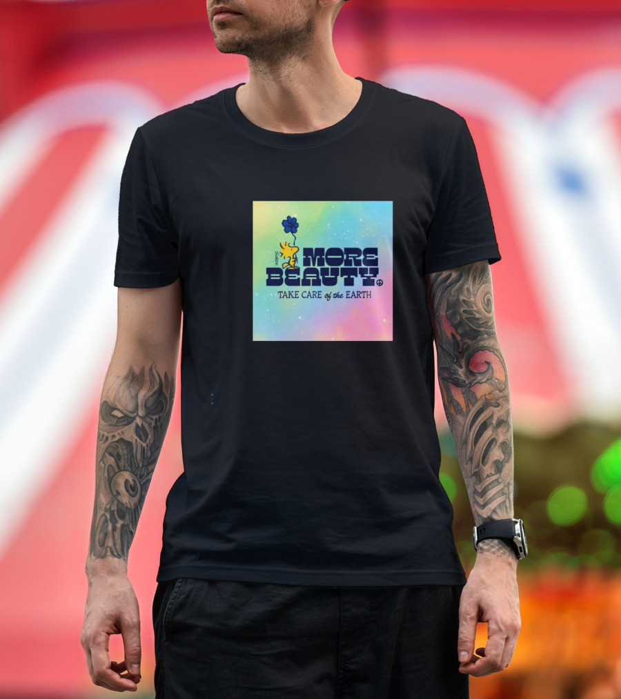 Woodstock More Beauty Care The Earth Peace Sign Balloon Tie Dye T-Shirt