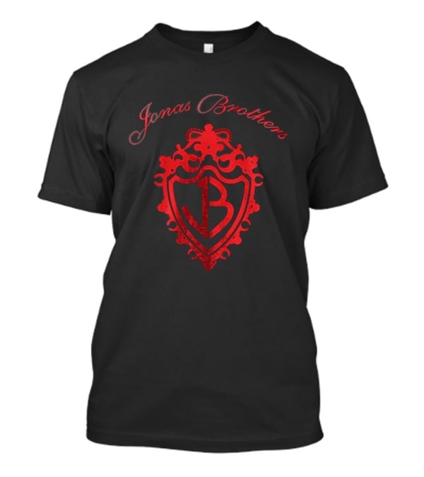 Jonas Brothers Burnin' Up JB Red Emblem Crest T-Shirt