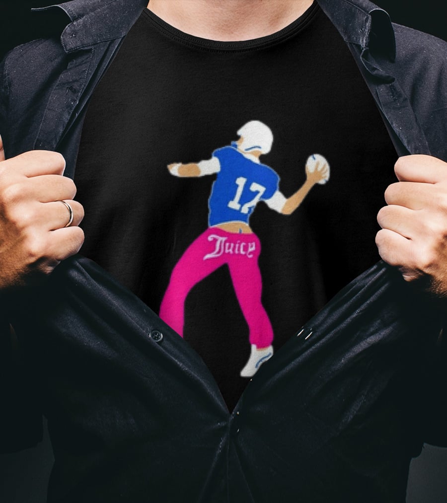 Josh Allen 17 Juicy Football Player Buffalo Bills Fans Retro Series T-Shirt