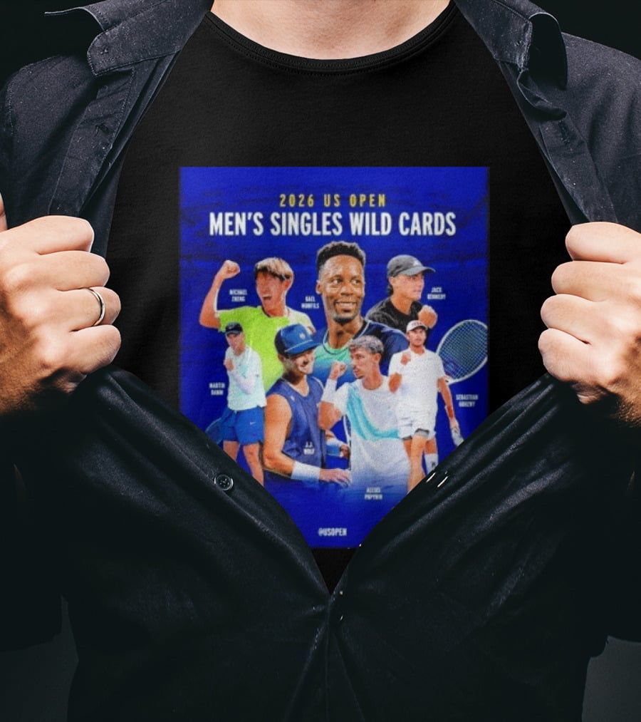 2026 US Open Men's Singles Wild Cards Michael Zheng Gael Monfils Jack Sock Martin Damm Alex Michelsen Ben Shelton Alexei Popyrin Dominic Stricker T-Shirt