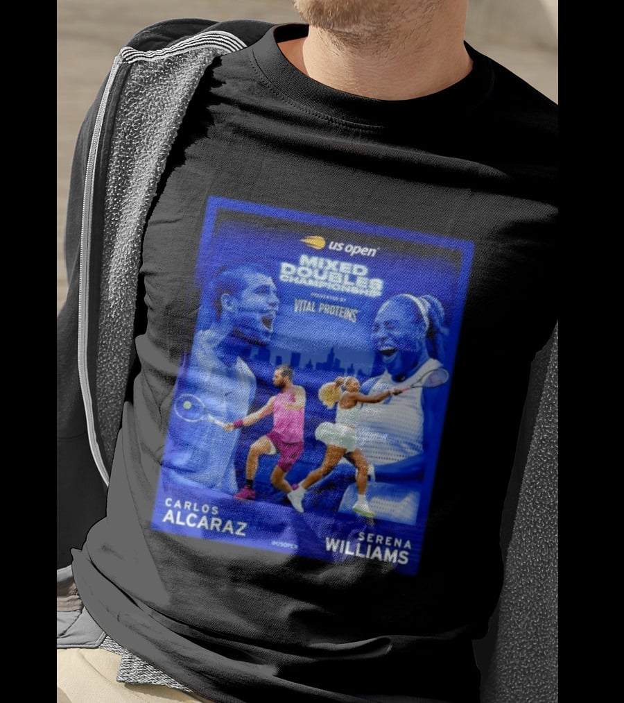 US Open Mixed Doubles Championship Carlos Alcaraz Serena Williams Vital Proteins T-Shirt