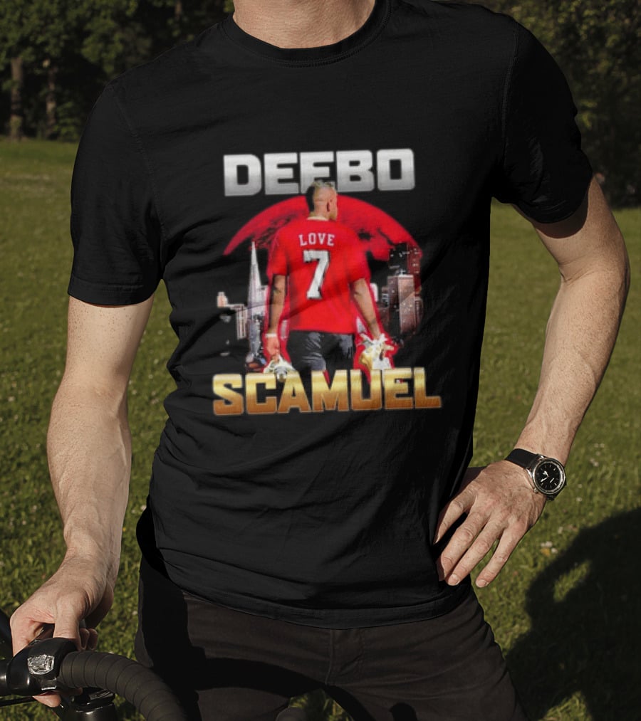 Deebo Scamuel Love 7 San Francisco 49ers Backdrop T-Shirt