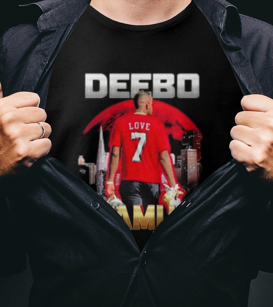 Deebo Scamuel Love 7 San Francisco 49ers Backdrop T-Shirt