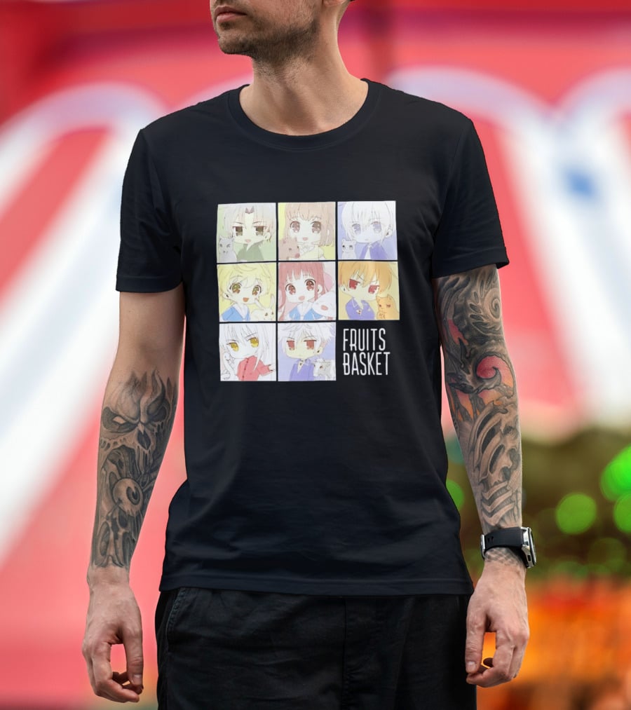 Fruits Basket Chibi Characters Grid With Cute Kawaii Anime T-Shirt
