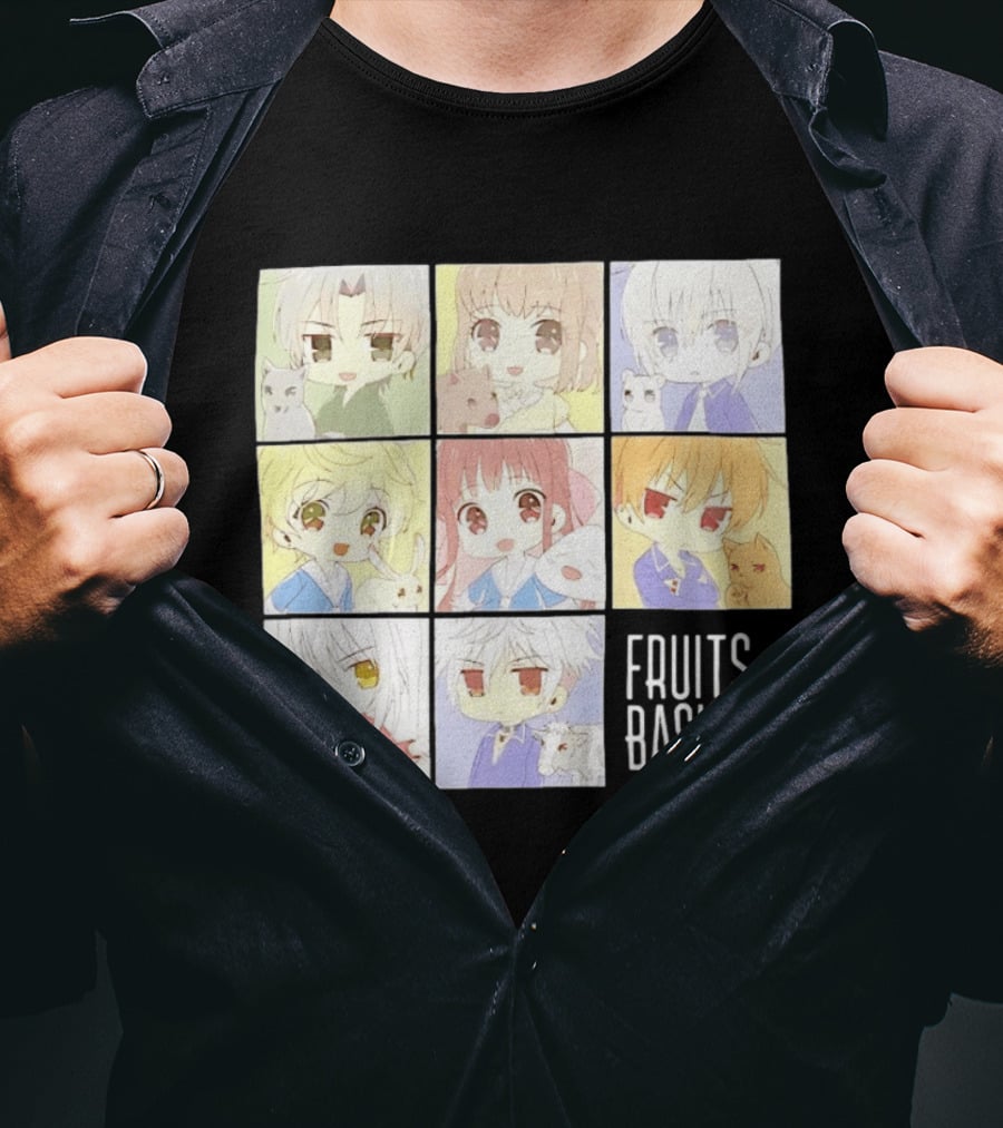 Fruits Basket Chibi Characters Grid With Cute Kawaii Anime T-Shirt