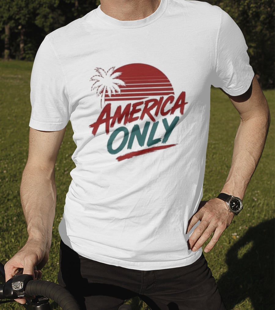 America Only Tropical Sunset Palm Tree T-Shirt