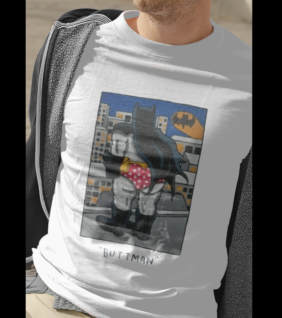 Buttman Batman Superhero Comedy Humor Retro Pop T-Shirt