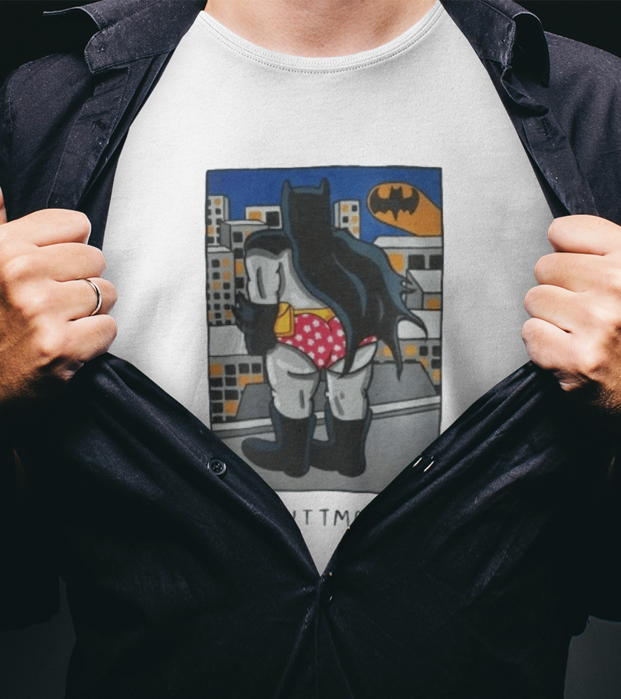 Buttman Batman Superhero Comedy Humor Retro Pop T-Shirt