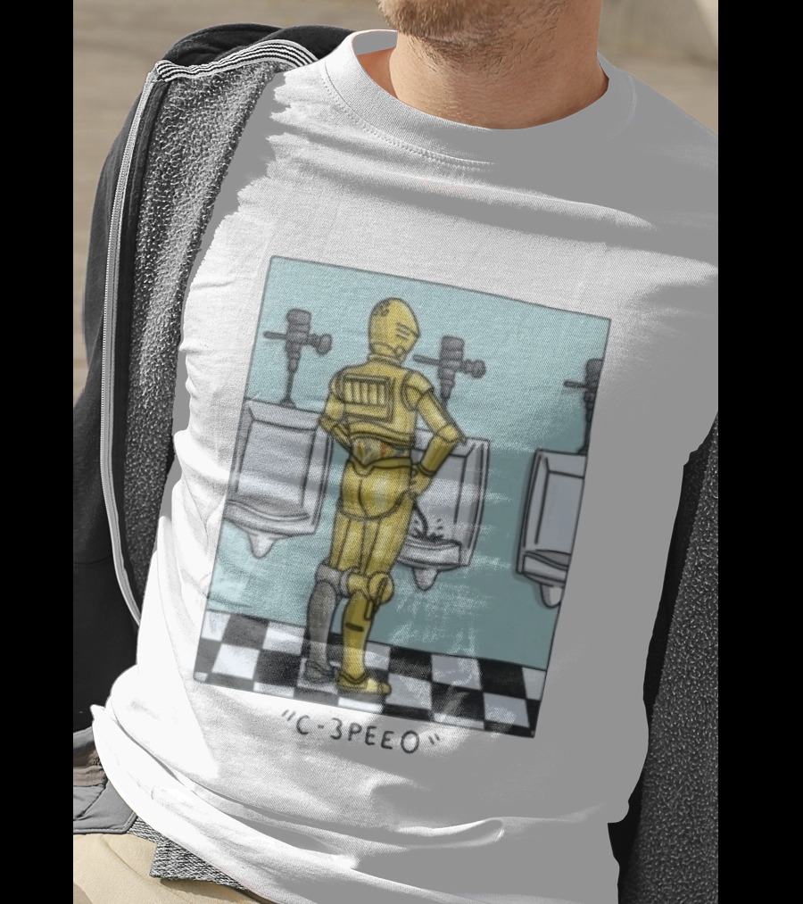 Star Wars C 3PEEO Droid Pun C 3PO Urinal Humor T-Shirt