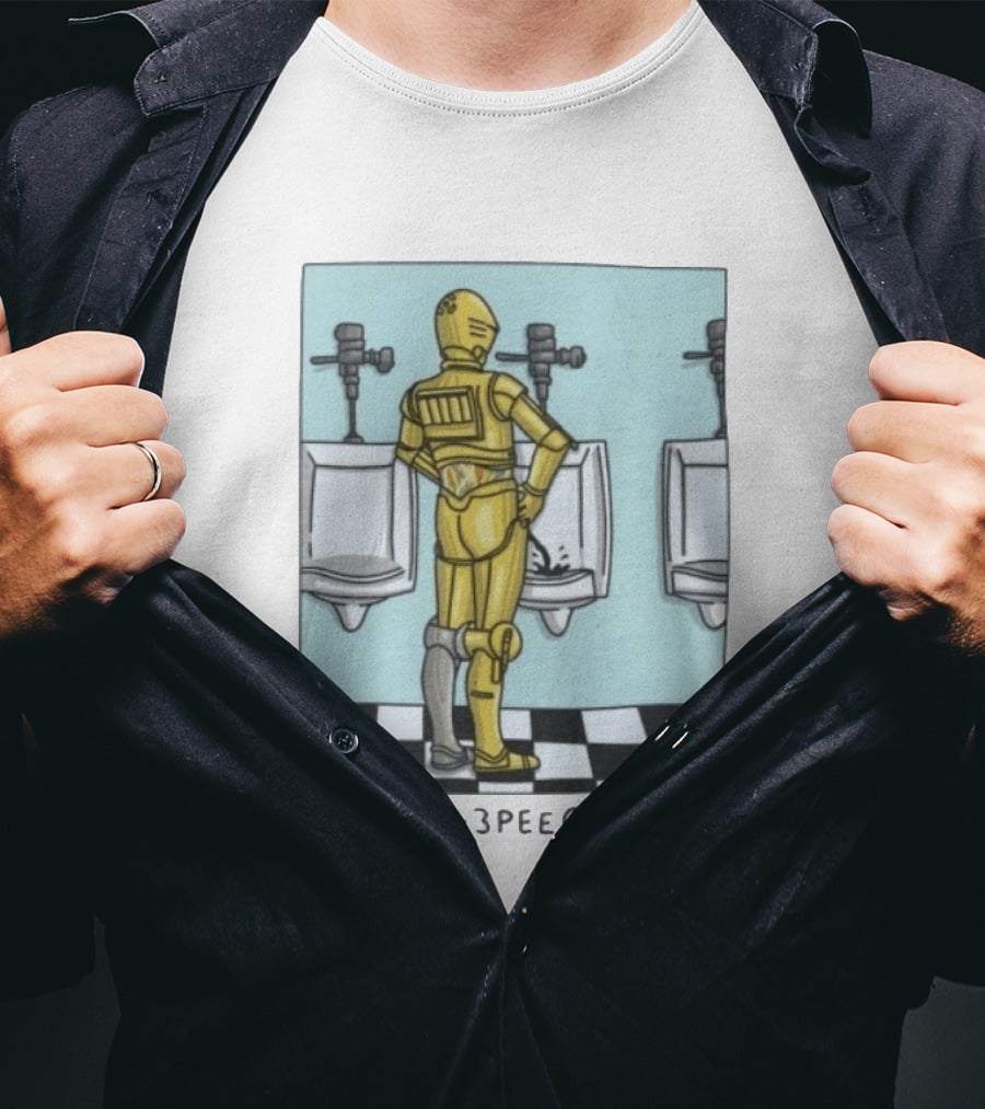 Star Wars C 3PEEO Droid Pun C 3PO Urinal Humor T-Shirt