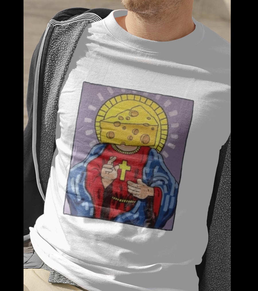 Cheesus Cheese Head Religious Pun Jesus T-Shirt