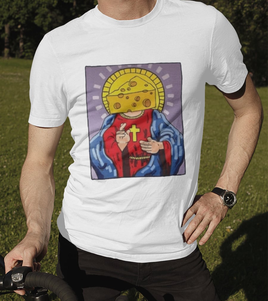 Cheesus Cheese Head Religious Pun Jesus T-Shirt