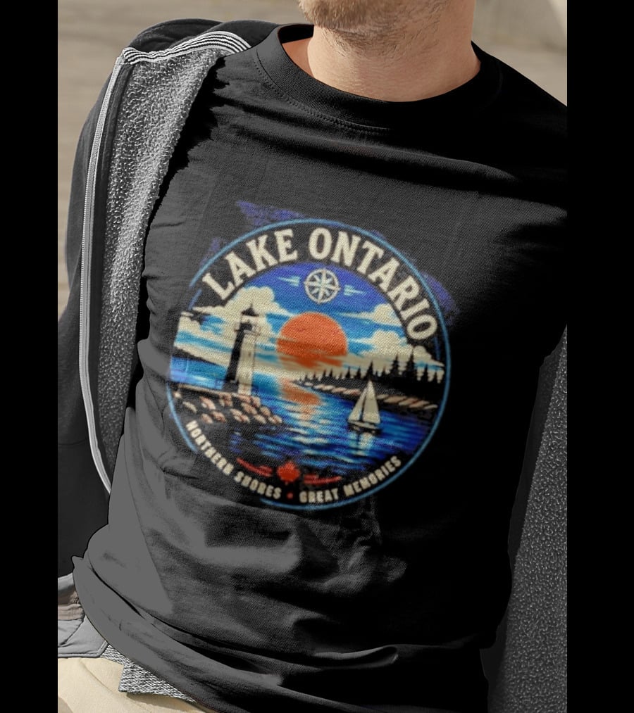 Lake Ontario Lighthouse Sunset Northern Shores Great Memories T-Shirt