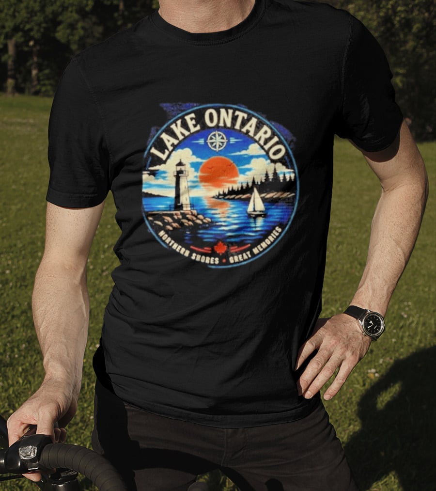 Lake Ontario Lighthouse Sunset Northern Shores Great Memories T-Shirt