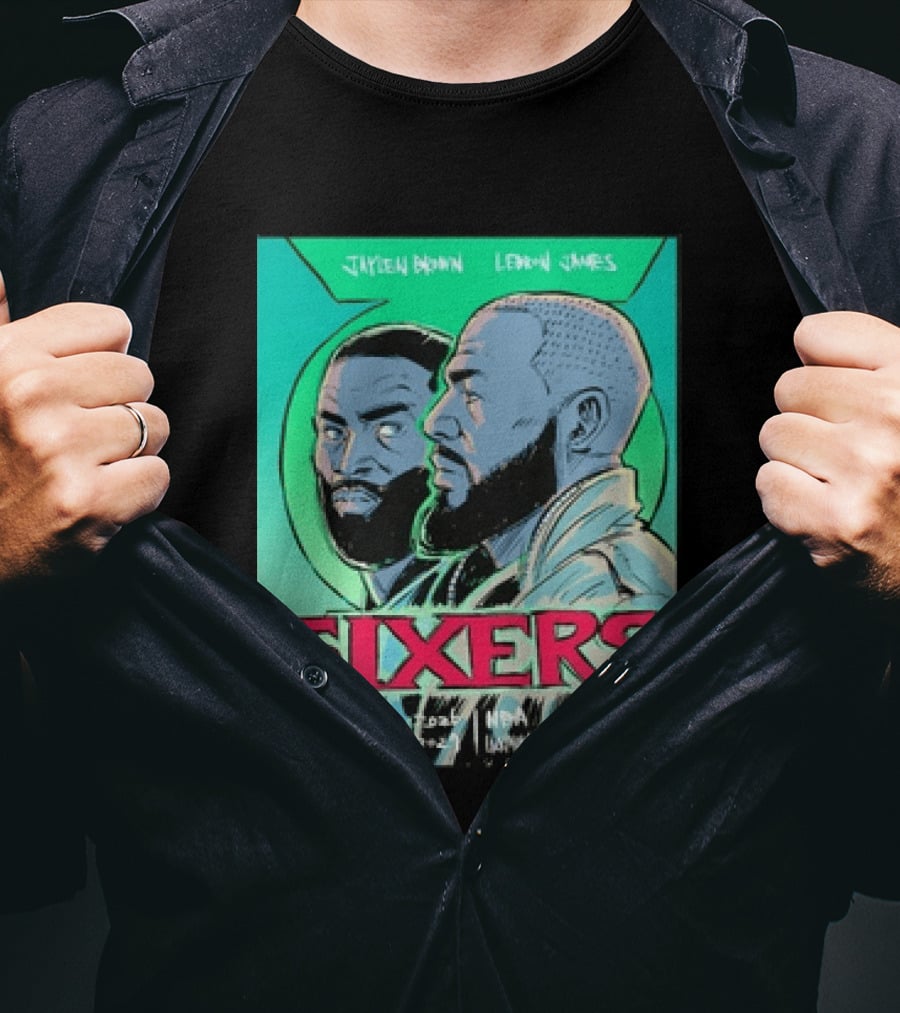 Jaylen Brown Lebron James Sixers NBA Lanterns T-Shirt
