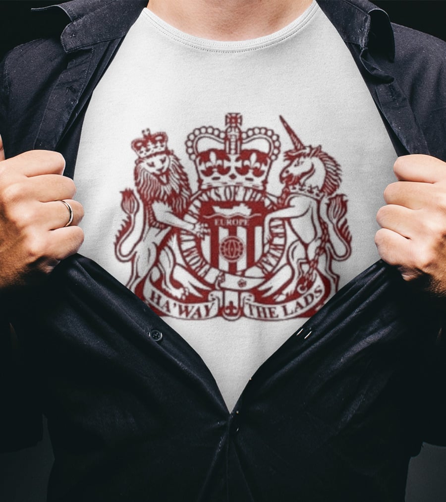 Sunderland AFC Ha'way The Lads From Banks Of The River Wear Europe British Royal Coat Of Arms T-Shirt