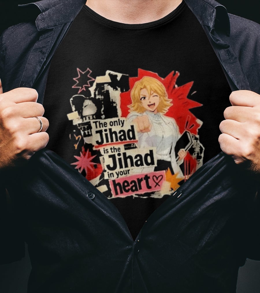 The Only Jihad Is The Jihad In Your Heart Anime Red Black Starburst Manga T-Shirt