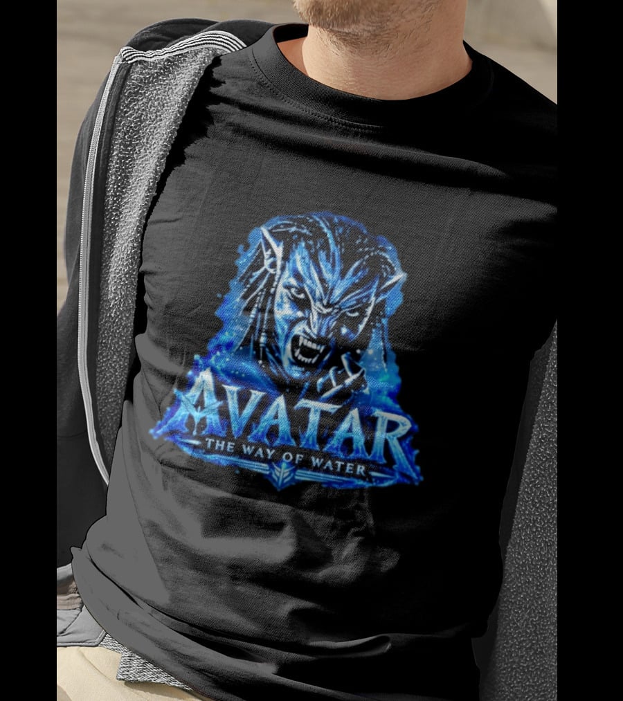 Avatar The Way Of Water Na'vi Warrior Fierce Expression T-Shirt