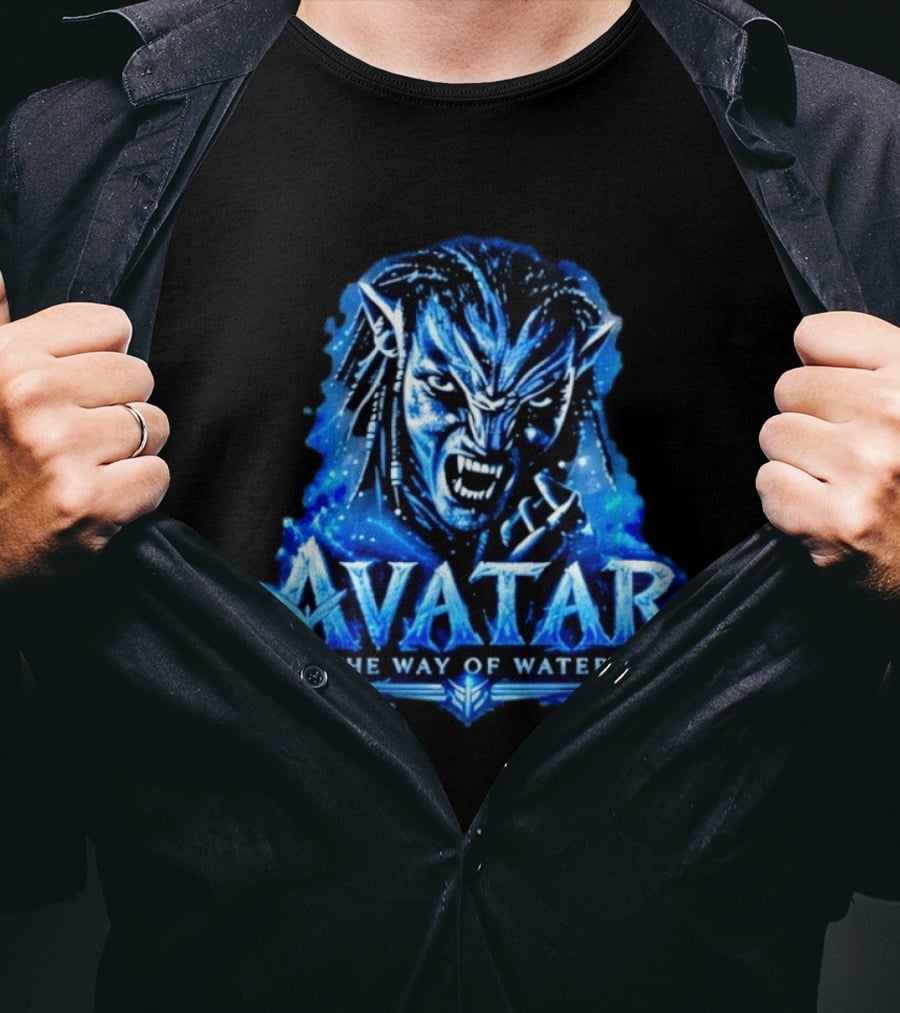 Avatar The Way Of Water Na'vi Warrior Fierce Expression T-Shirt