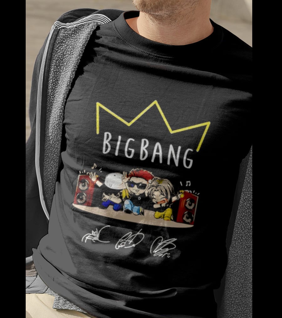 BIGBANG Chibi Characters With Crown And Speaker T-Shirt