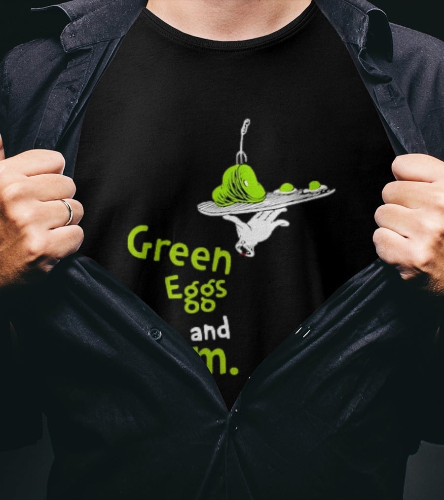Dr Seuss Green Eggs And Ham Plate Illustration Classic Children's Book T-Shirt