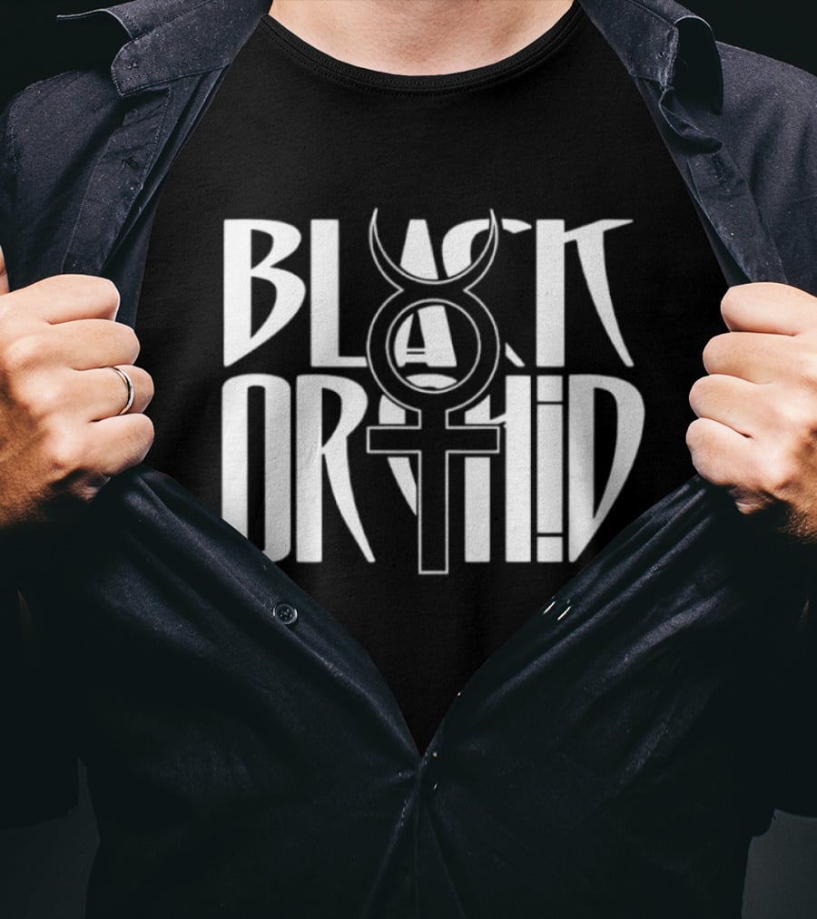 Black Orchid Occult Gothic Mystical T-Shirt