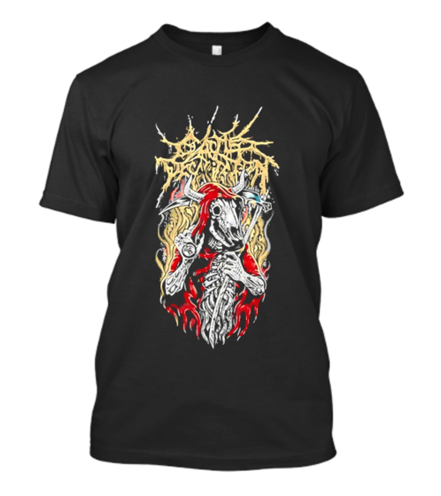 Cattle Decapitation Grim Reaper Skeleton Art Metal Band T-Shirt