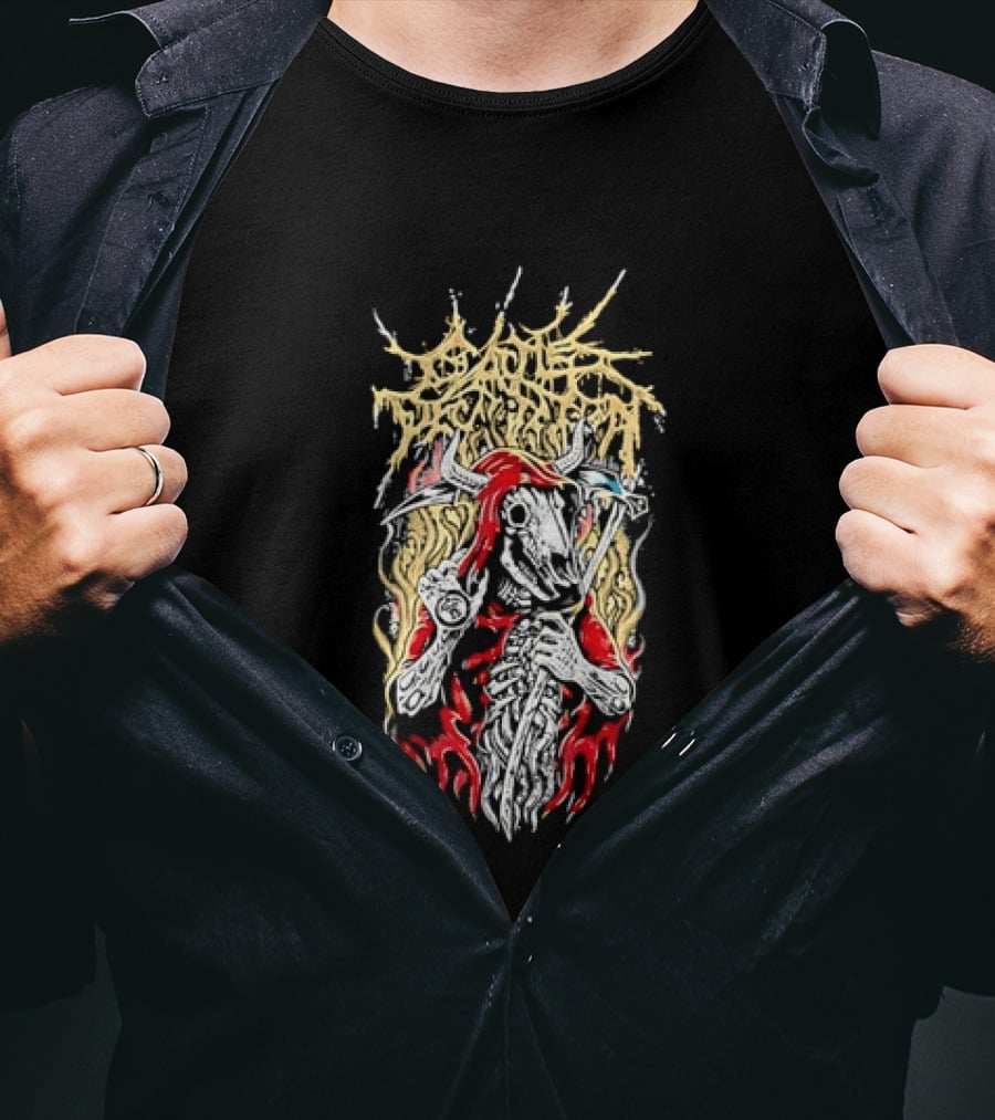 Cattle Decapitation Grim Reaper Skeleton Art Metal Band T-Shirt