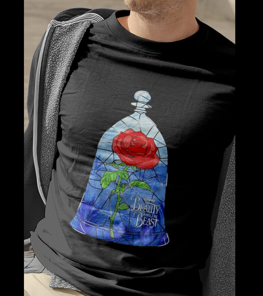 Disney Beauty And The Beast Stained Glass Rose Enchantment T-Shirt