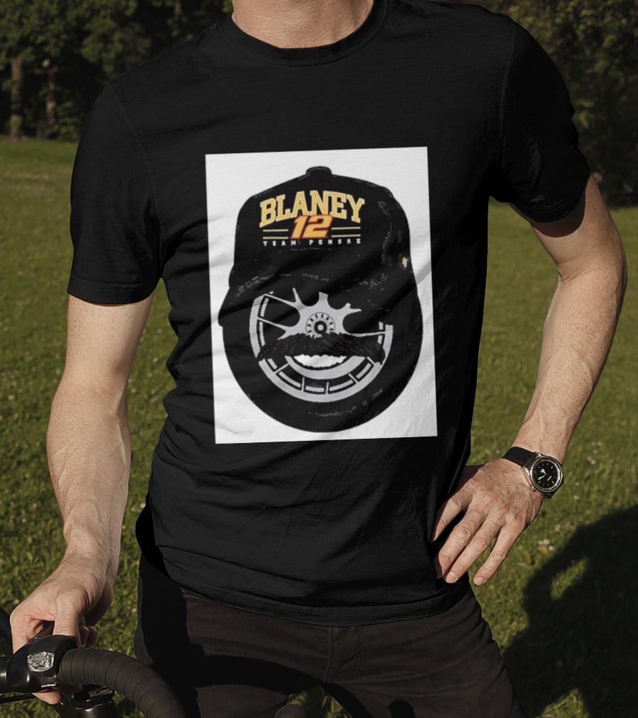 Blaney 12 Team Penske Mustache Racing Fan Gear T-Shirt