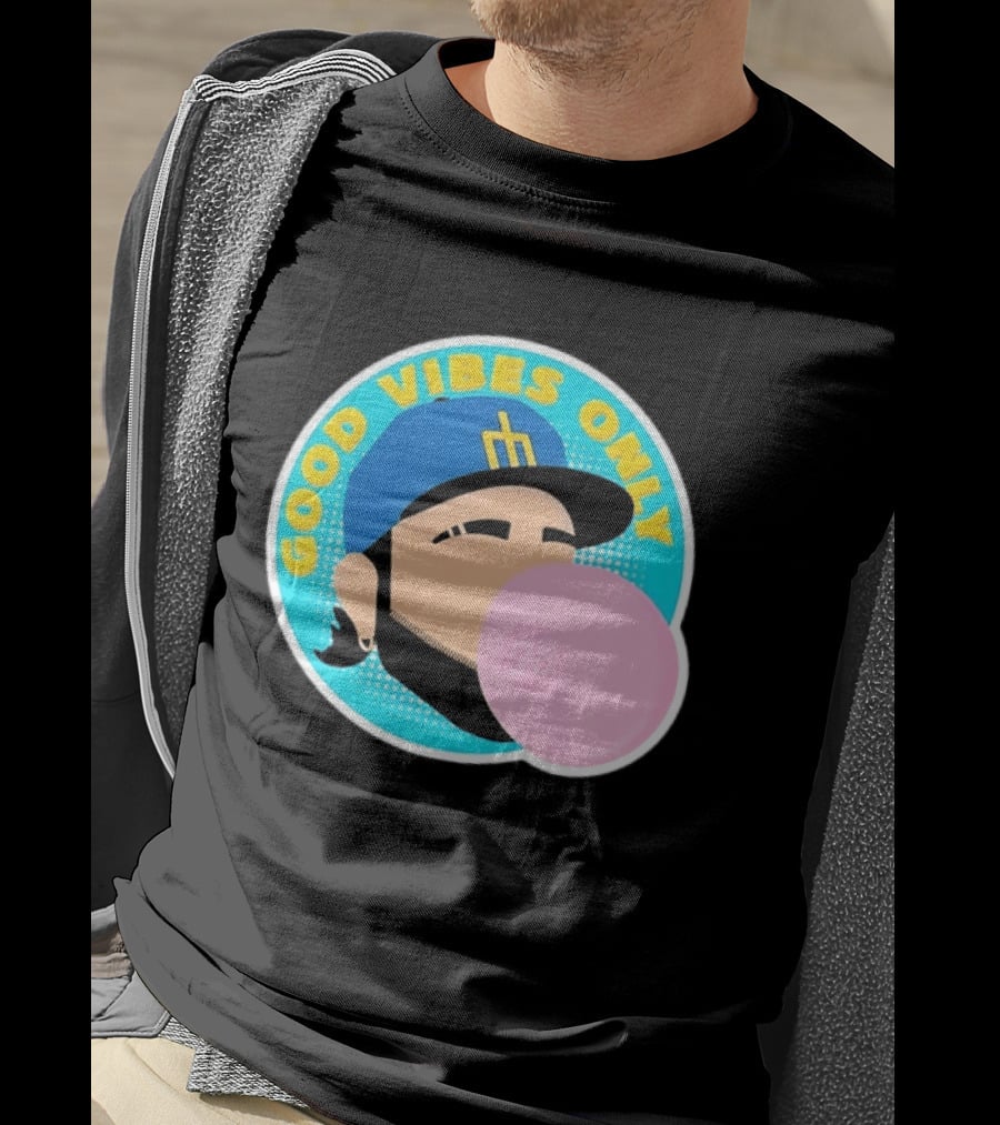 Seattle Mariners Eugenio Suarez Good Vibes Only 28 Baseball Bubblegum T-Shirt