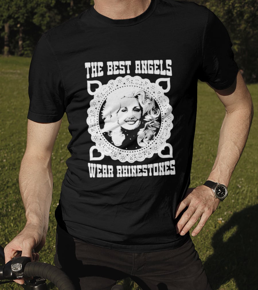 The Best Angels Wear Rhinestones Vintage Lace T-Shirt