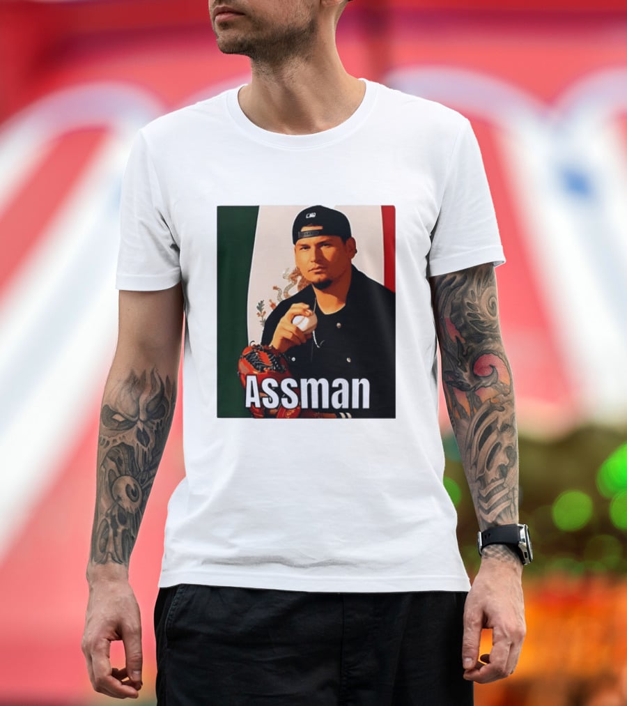 Assman Baseball Player Mexico Flag Baseball Glove Cap T-Shirt