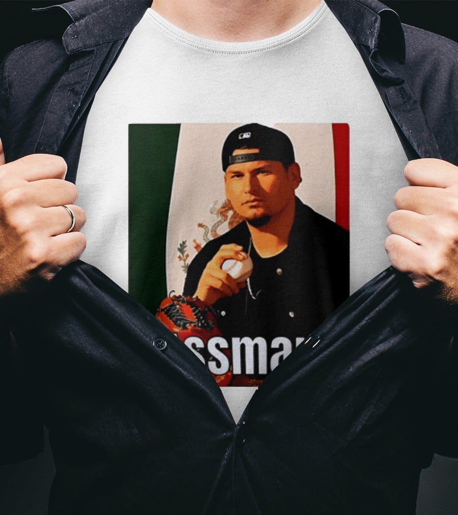 Assman Baseball Player Mexico Flag Baseball Glove Cap T-Shirt